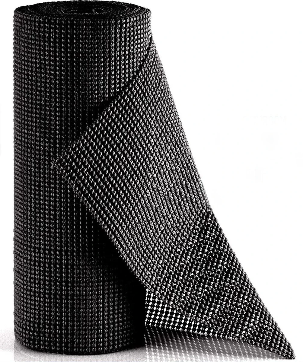 SWILIX ® Antislipmat Voor Kasten En Lades, Douchemat - Badkamermat - Badmat, Dienblad, Vloer - 4 Meter Rol - Anti Slip Mat - 400 X 30 Cm - Zwart