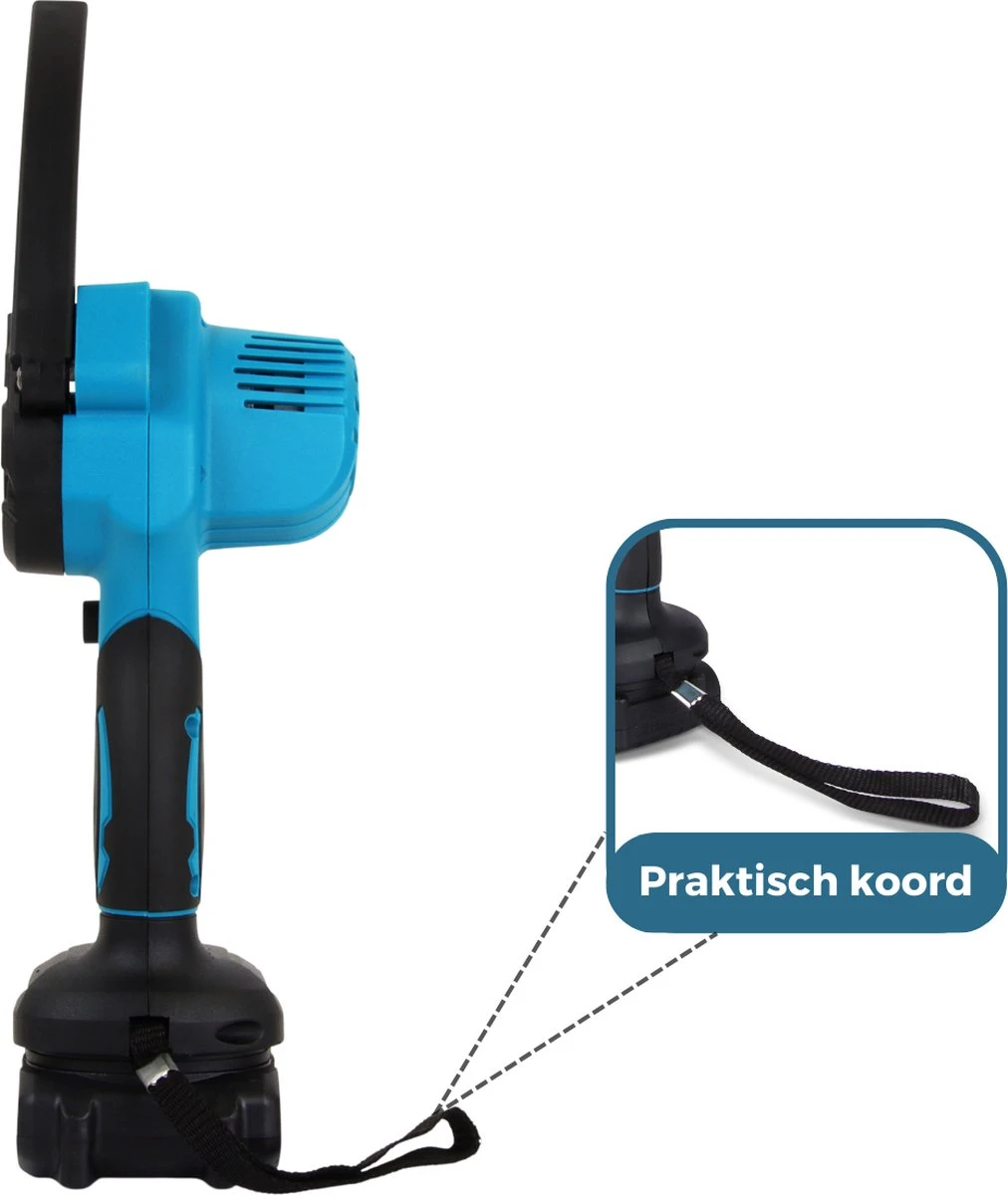 NovarGarden® Mini Kettingzaag NG1 - Met 2x Accu - Takkenzaag - Snoeizaag - Electrisch - Handzaag - Boomzaag - 21V - Afbeelding 10