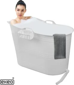 EKEO Zitbad - 210L - Mobiele Badkuip - Bath Bucket - Wit