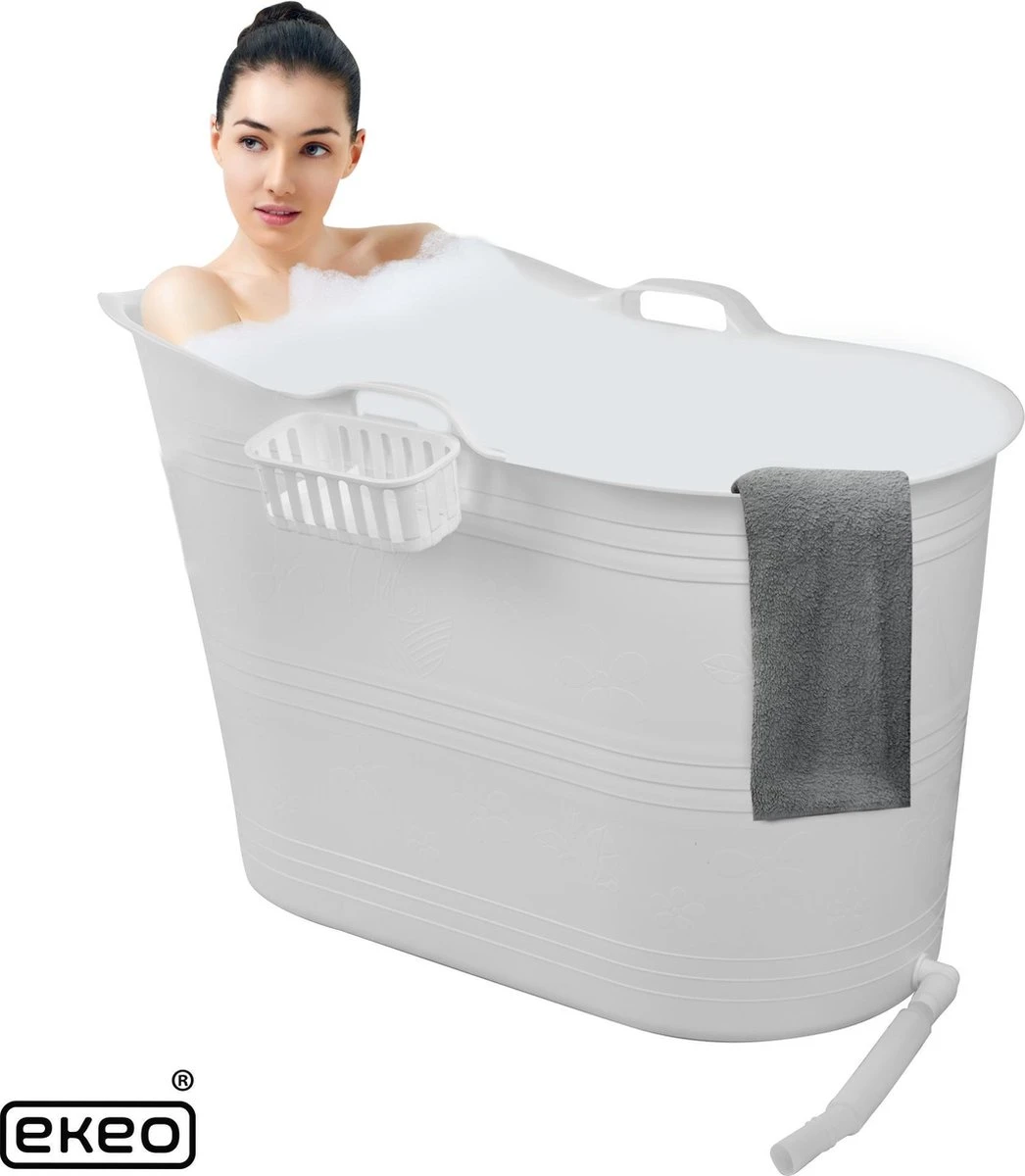 EKEO Zitbad - 210L - Mobiele Badkuip - Bath Bucket - Wit