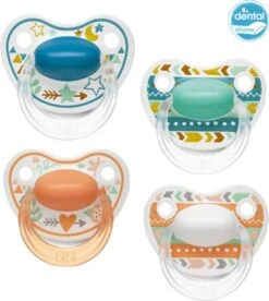 Bibi Happiness Bohemian DUO Dental Fopspeen Voordeelpack 16 Maanden Plus Blauw, Oranje