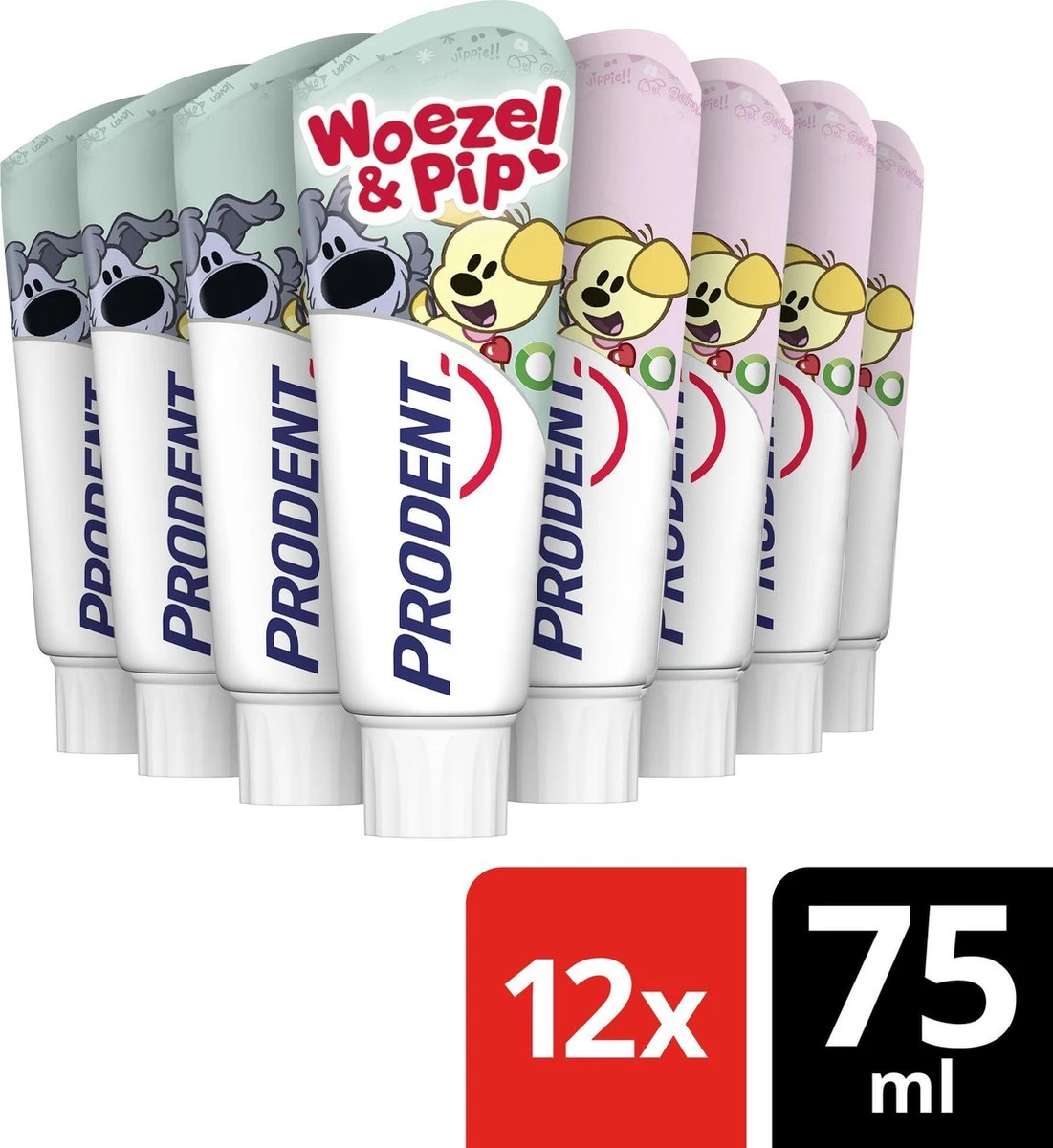 Prodent Kids 0-6 Jaar Woezel & Pip Tandpasta - 12 X 75 Ml - Voordeelverpakking - Afbeelding 2