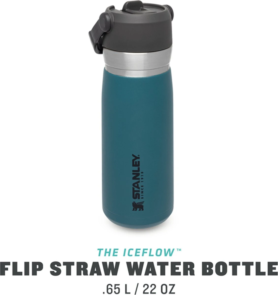 Stanley The IceFlow™ Flip Straw Water Bottle 0,65L - Thermosfles - Lagoon - Afbeelding 3