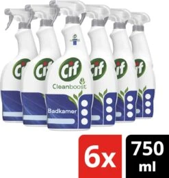 Cif CleanBoost Power & Shine Badkamer Spray - 6 X 750 Ml - Voordeelverpakking