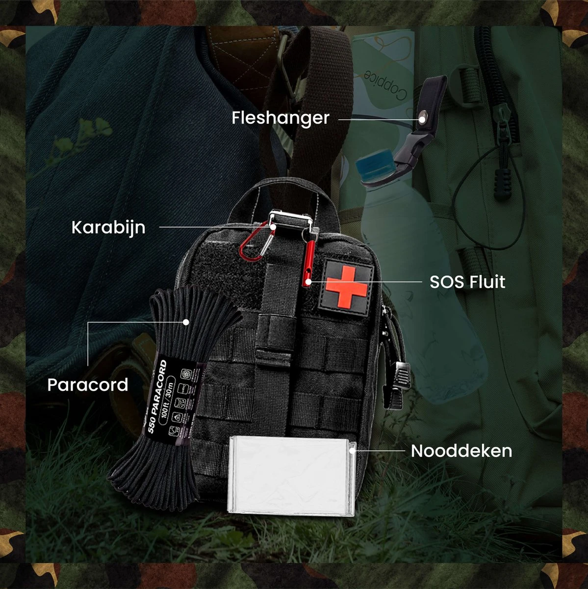 WILDGEAR® Survival Kit 35-delige Survival Set – Noodpakket – Overlevingspakket – Survival Armband – Survival Kit Outdoor – Survival Tool – Survival Kit Combat – Survival Kit Kinderen – Survival Kit Bushcraft – Survival Mes – Survival - Afbeelding 3