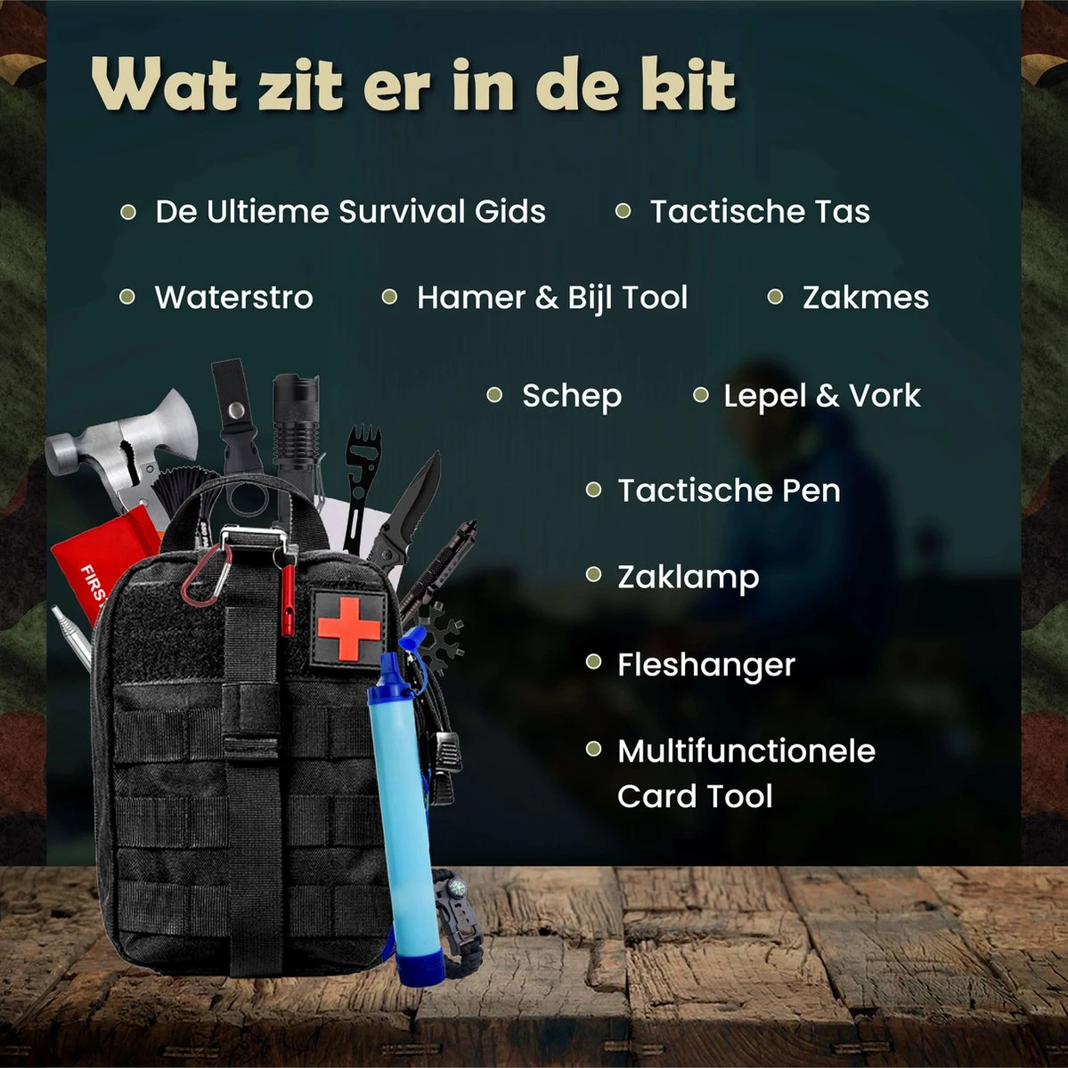 WILDGEAR® Survival Kit 35-delige Survival Set – Noodpakket – Overlevingspakket – Survival Armband – Survival Kit Outdoor – Survival Tool – Survival Kit Combat – Survival Kit Kinderen – Survival Kit Bushcraft – Survival Mes – Survival - Afbeelding 12