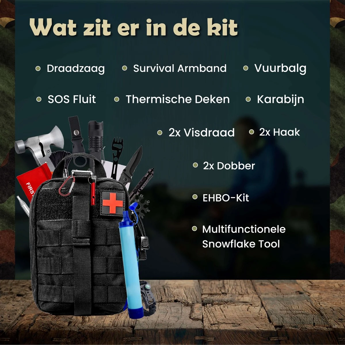 WILDGEAR® Survival Kit 35-delige Survival Set – Noodpakket – Overlevingspakket – Survival Armband – Survival Kit Outdoor – Survival Tool – Survival Kit Combat – Survival Kit Kinderen – Survival Kit Bushcraft – Survival Mes – Survival - Afbeelding 13