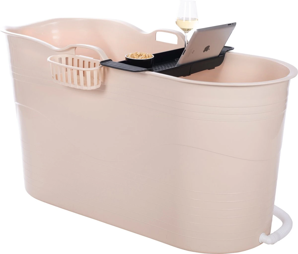 HelloBath® - Bath Bucket - XL - 125 Cm - Brazilian Sand - Zitbad - Ligbad (Verzending In Doos) - Incl. Badplank En Kraantje
