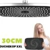 EcoRain – Regendouchekop XL 30 CM – Waterbesparende Douchekop – Hoge Druk – Rechthoekig – Groot – Regendouche - Chrome