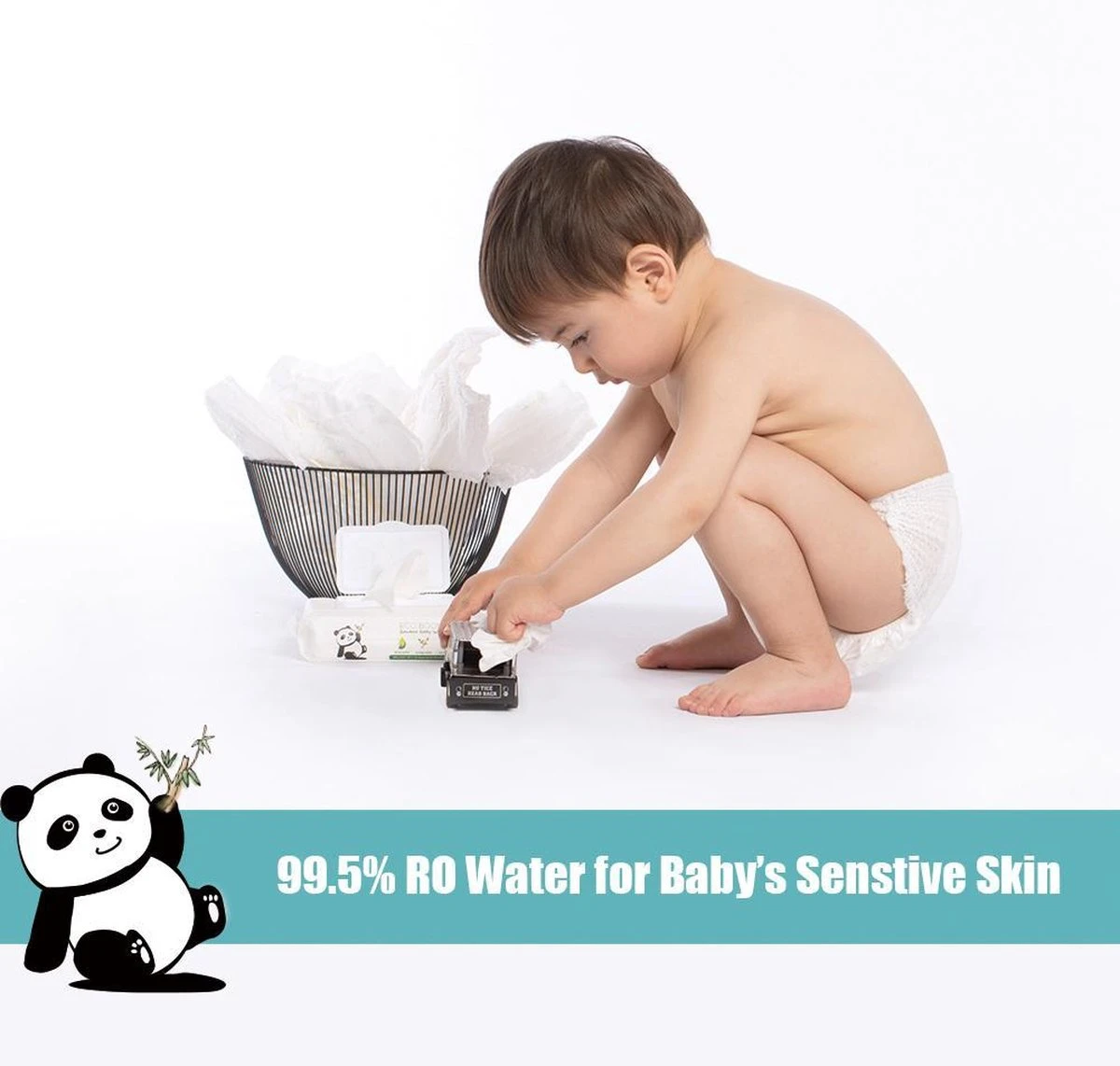 ECOBOOM Bamboo Eco Billendoekjes 9 Pakken (540stks) - 99,5 % Water - Bambo Luierdoekjes - Eco Huiddoekjes - 100 % Afbreekbaar - Bamboe Gezichtdoekjes - Afbeelding 3