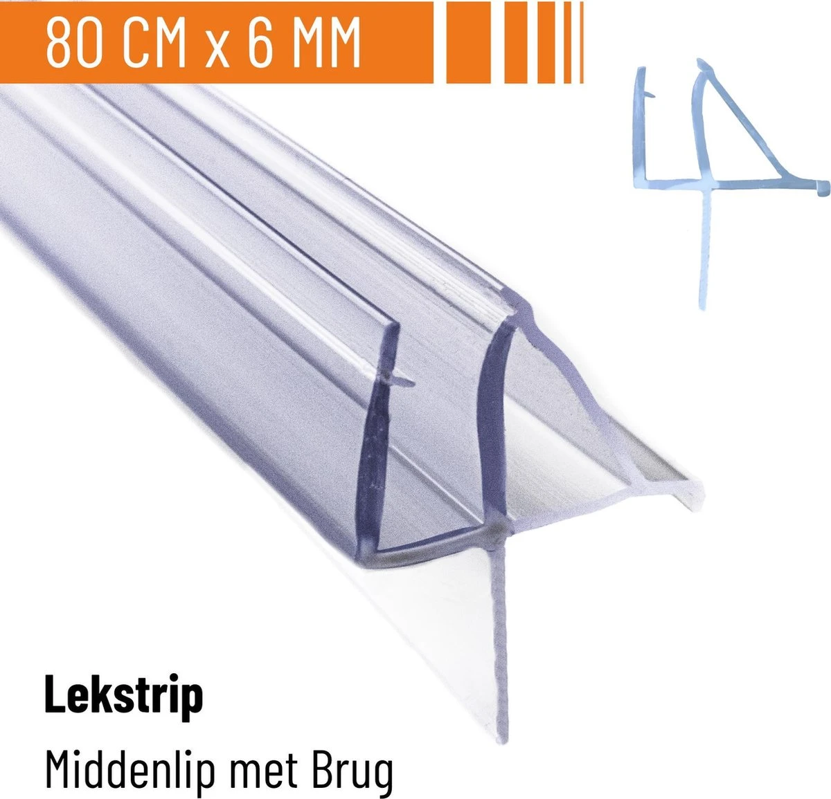 Simple Fix Lekstrip - Douchestrip - Waterkering - 80CM Lang - 6MM Glasdikte - Lekdorpel