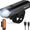 LifeGoods LED Fietsverlichting Set - Voorlicht En Achterlicht - USB Oplaadbaar - Zwart