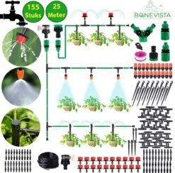 Bone Vista® 155 Stuks Water Druppelslang Irrigatiesysteem Tuin – Bewateringssysteem & Druppelsysteem