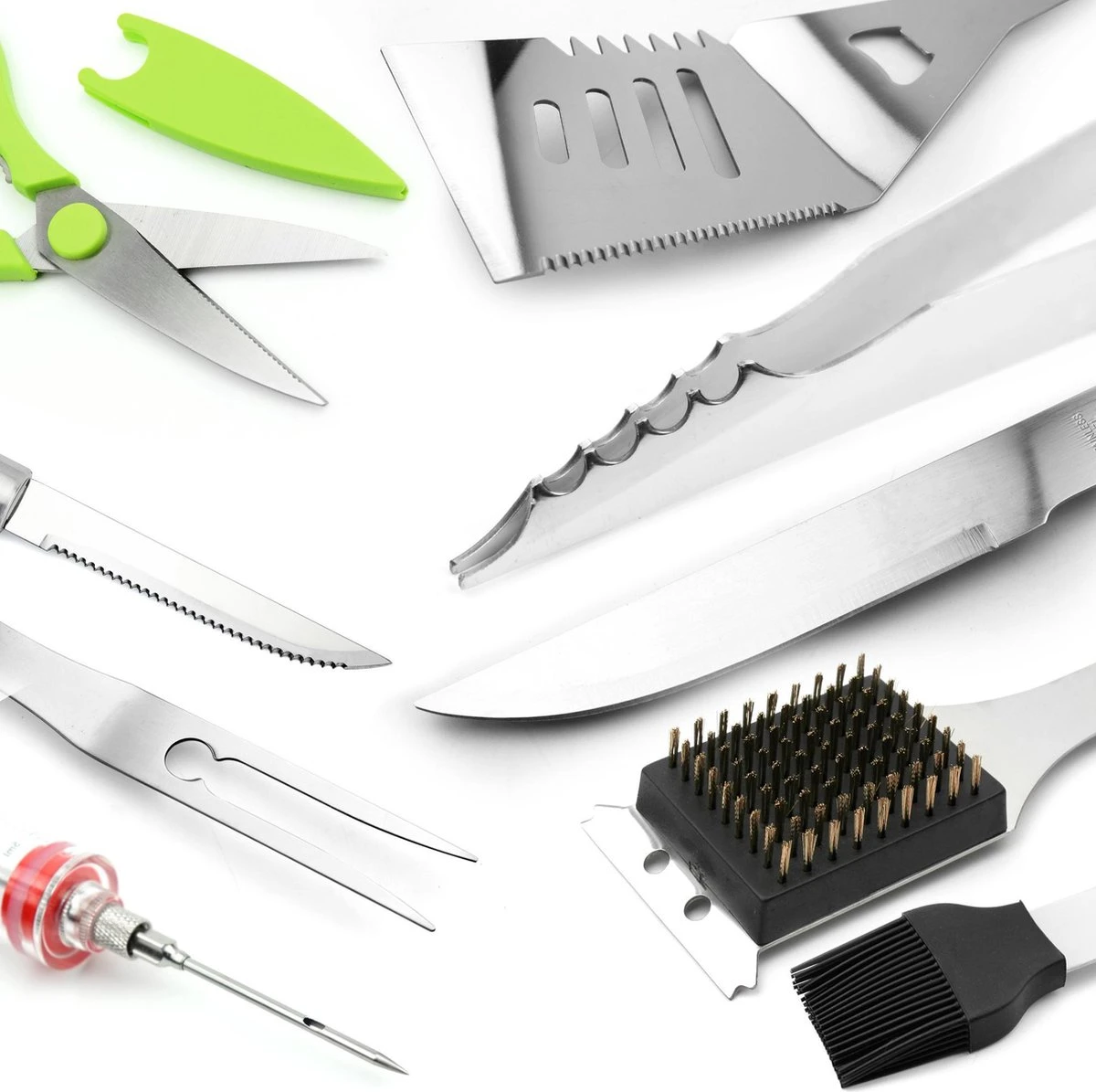 Saveur Royal® 35-delige Barbecue Gereedschapset In Roestvrij Staal - BBQ Grill Set Met Draagtas - Barbecuegerei-sets - Barbecue Accessoires Gereedschap - 35-delig - Afbeelding 8