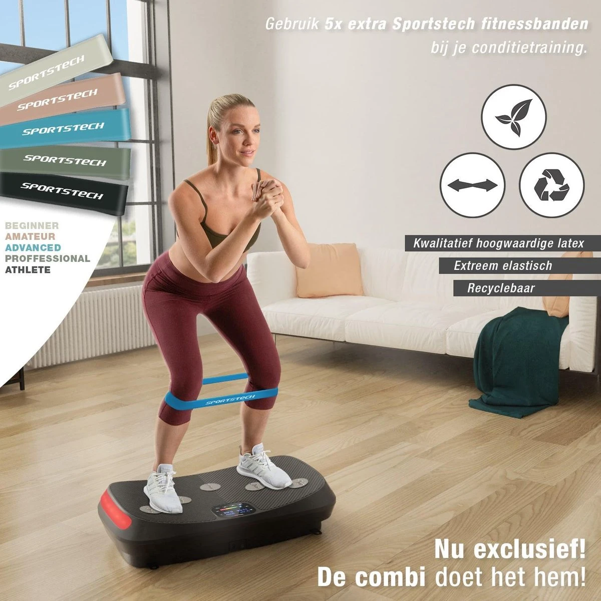 Sportstech Germany - 4D-trilplaat VP400 Met Uniek Gebogen Ontwerp - Afbeelding 11