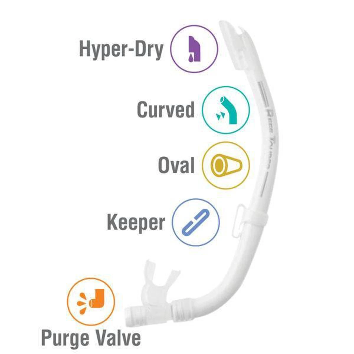 ReefTourer Snorkelmasker Duikbril Snorkelset RC-0105- Wit - Afbeelding 3