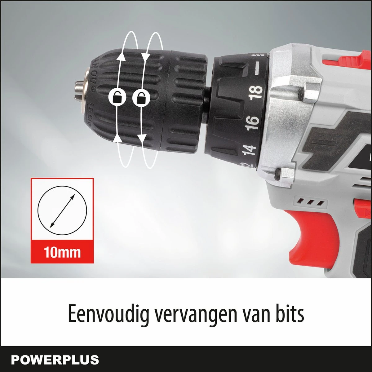 Powerplus POWC1061 Accu Boormachine - 16V - Incl. 1 X 1,3Ah Accu En Lader - Afbeelding 4