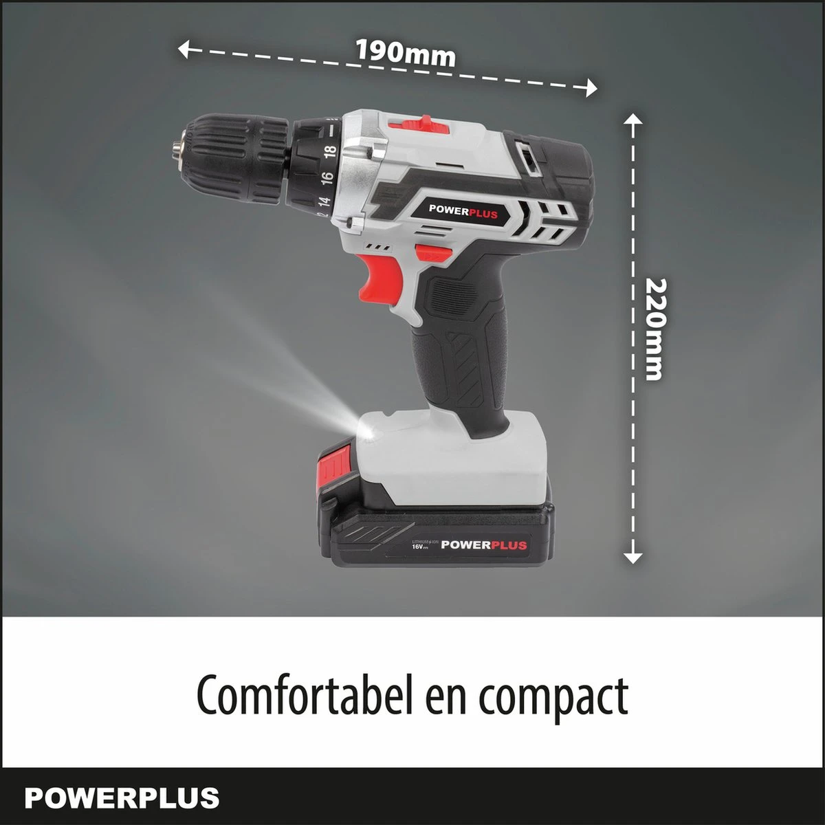Powerplus POWC1061 Accu Boormachine - 16V - Incl. 1 X 1,3Ah Accu En Lader - Afbeelding 5