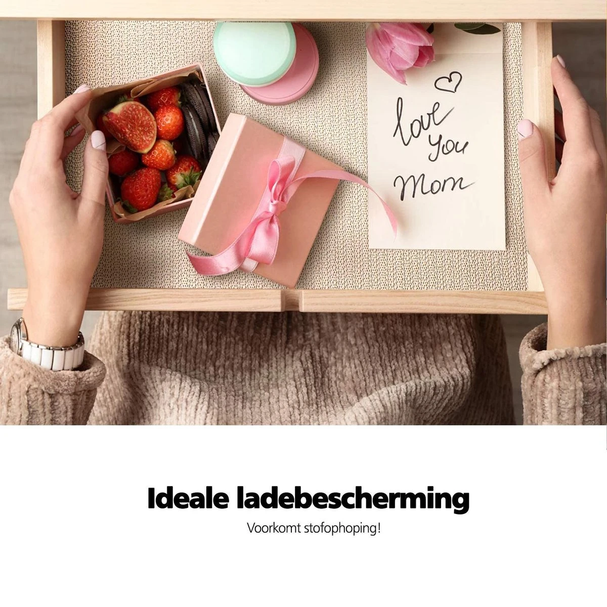 SWILIX ® Antislipmat Voor Kasten En Lades, Douchemat - Badkamermat - Badmat, Dienblad, Vloer - 4 Meter Rol - Anti Slip Mat - 400 X 30 Cm - Zwart - Afbeelding 7