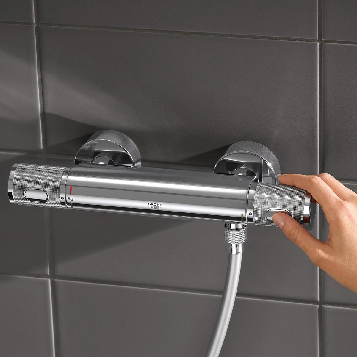 GROHE QuickFix Precision Feel Thermostatische Douchekraan - EcoJoy - CoolTouch - Incl. Koppelingen - 15 Cm - 34790000 - Afbeelding 4