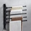 BOTC Handdoekrek - 5-armig Handdoekhouder - Handdoekstang - 180 Graden Verstelbaar - Badkamer - Zwart