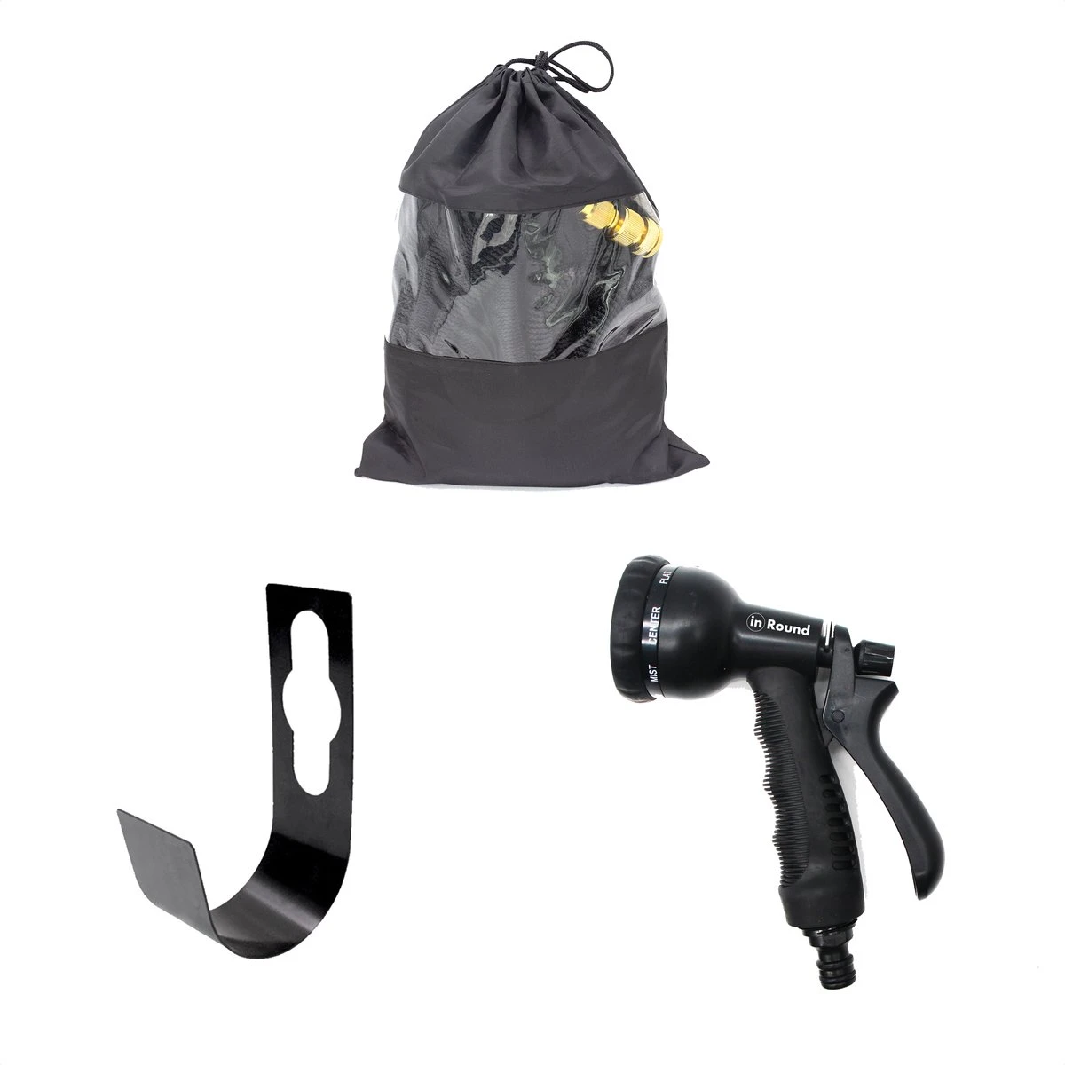 In Round Flexibele Tuinslang – 22,5 Meter – Sproeikop, Tuinslanghouder - Afbeelding 8