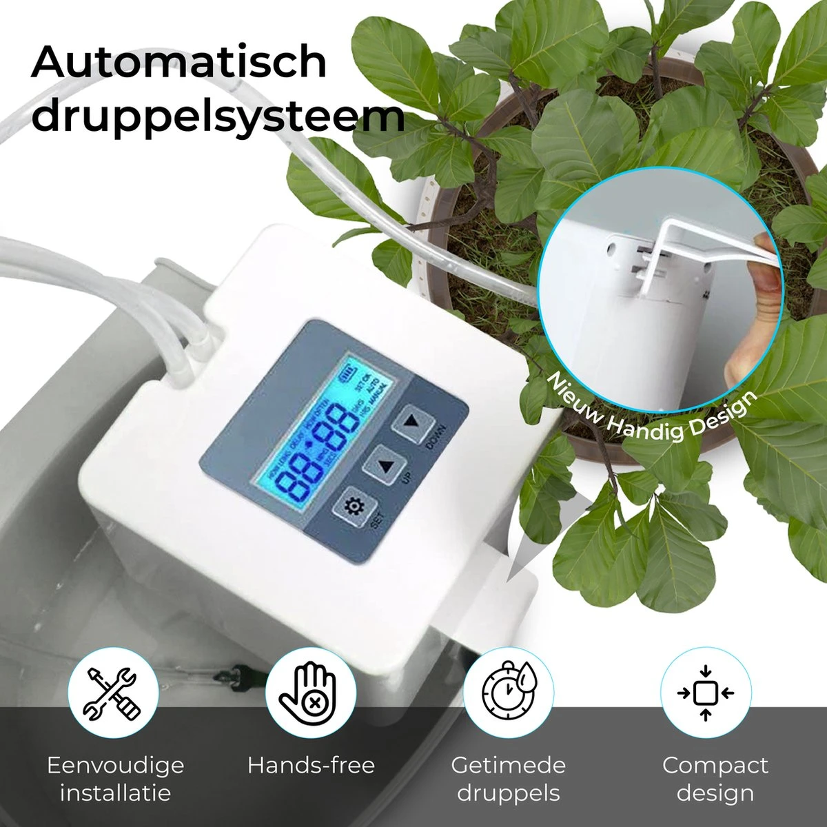 Automatisch Bewateringssysteem Voor Kamerplanten Met Pomp – Waterdruppelaar – Watergeefsysteem– Planten Watergever - Afbeelding 5