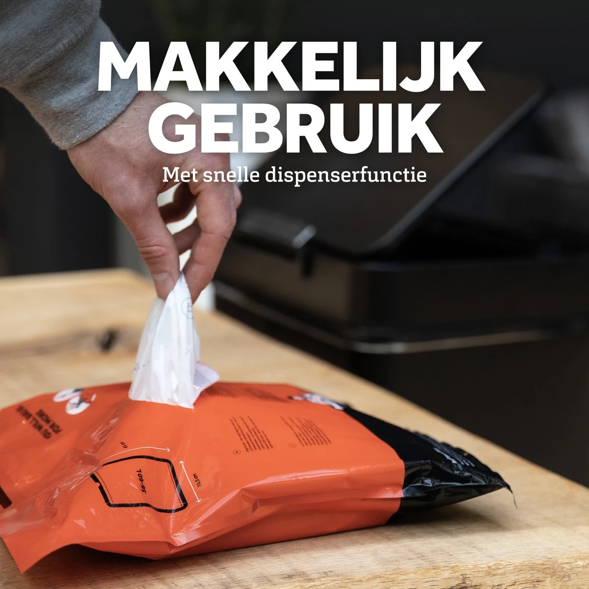 BagFitter Rood A 35L Tot 60L Vuilniszak Met Trekband Van 100% Gerecycled Plastic - 78cm X 50cm - 30 Stuks - 35-60 Liter - Vuilniszakken - Afvalzakken - Prullenbakzakken Geschikt Voor O.a. Homra Nexo - Afbeelding 4