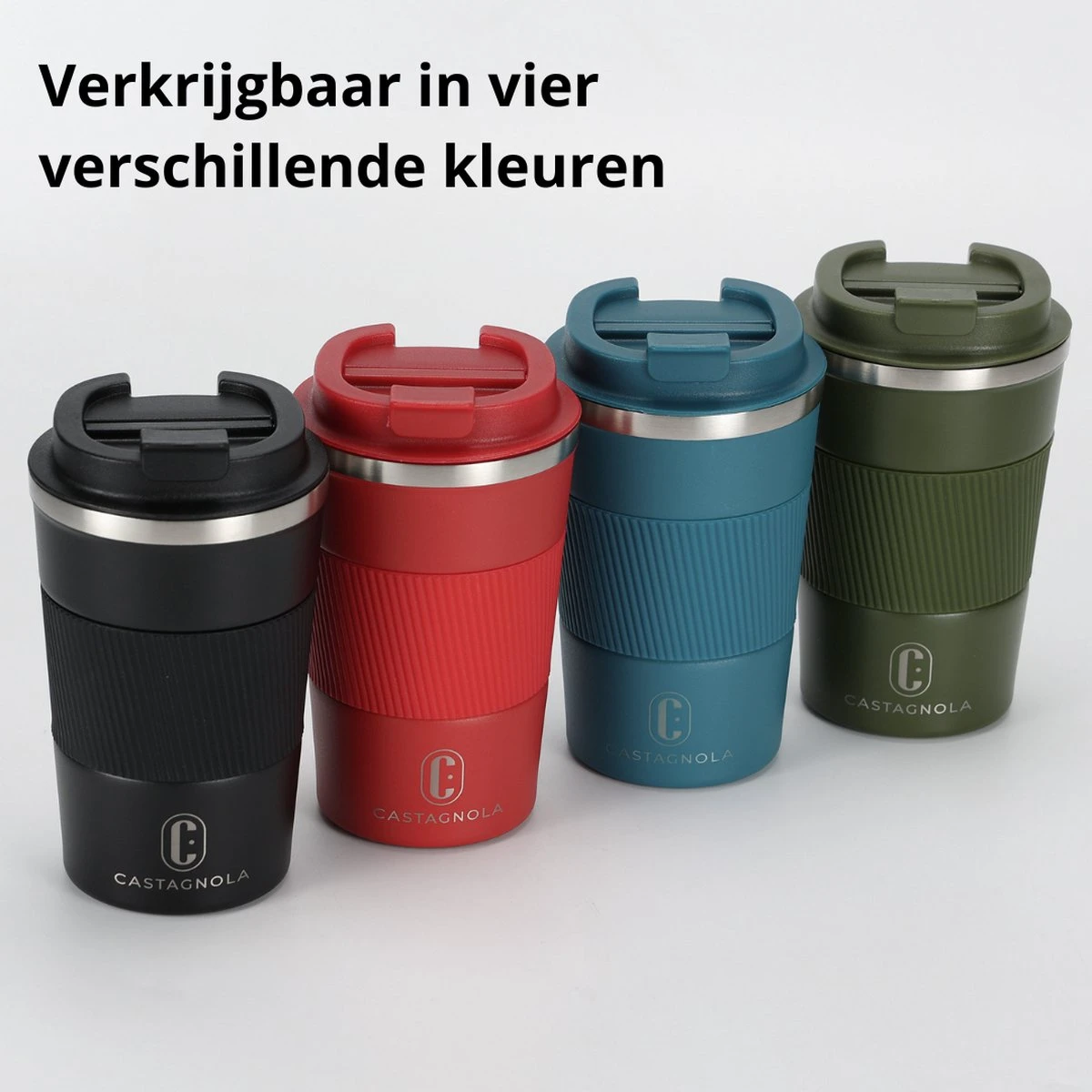 Castagnola Design RVS Koffiebeker To Go - Groen - 380ml - Thermosbeker - Theebeker - Afbeelding 10