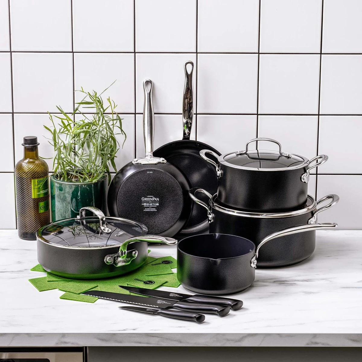GreenPan Barcelona Infinity Pro Koekenpannenset - 3-delig - Zwart - Inductie - PFAS-vrij - Afbeelding 10