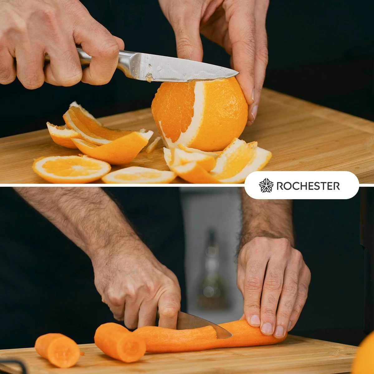 Rochester Snijplanken Hout – Borrelplank – Serveerplank - 3-Delig – Organisch Bamboe – Luxe Design – Hygienisch En Duurzaam - Afbeelding 3