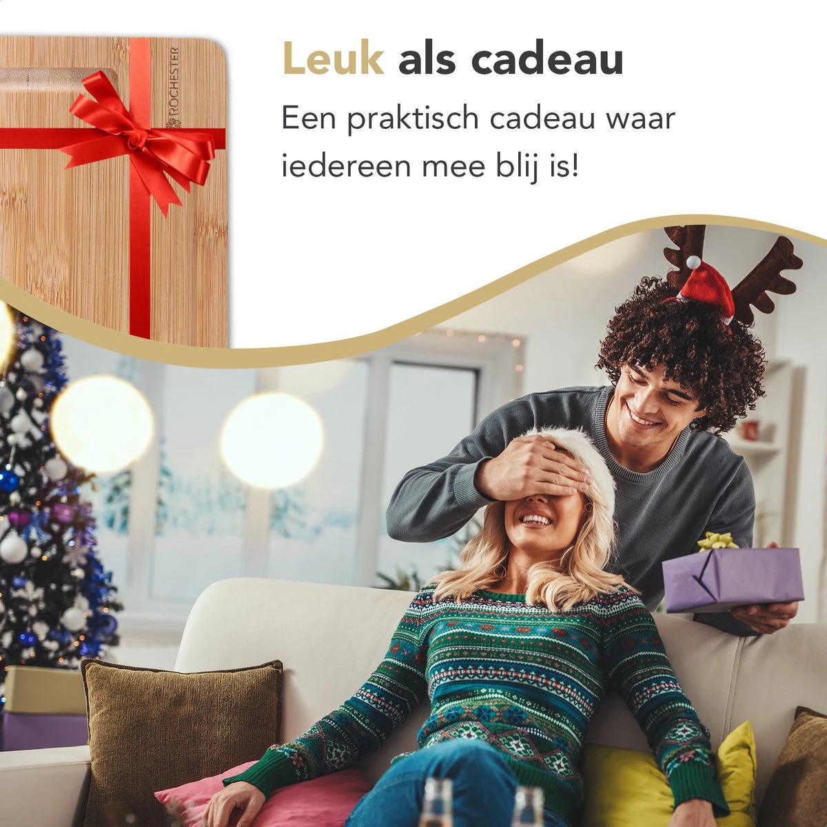 Rochester Snijplanken Hout – Borrelplank – Serveerplank - 3-Delig – Organisch Bamboe – Luxe Design – Hygienisch En Duurzaam - Afbeelding 5