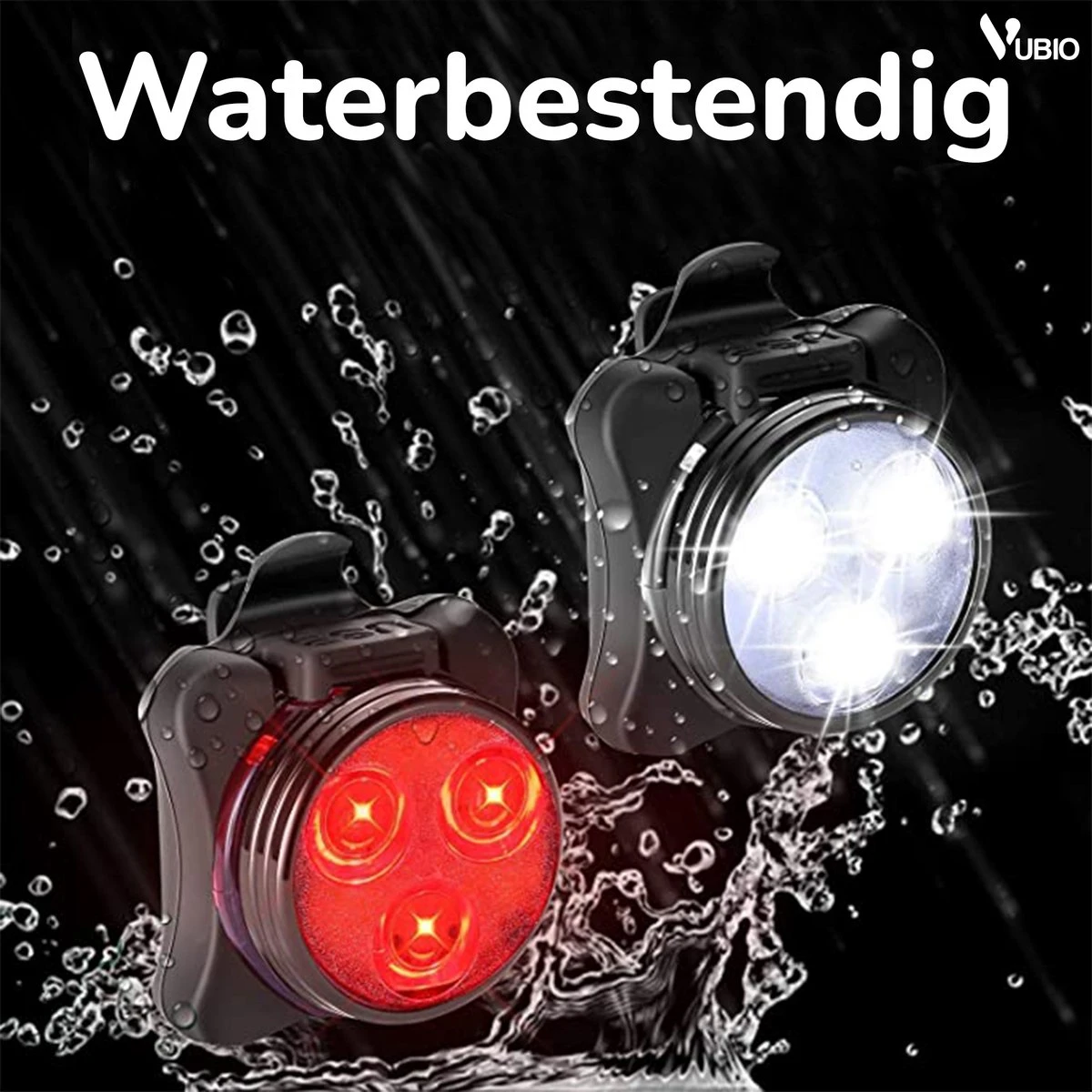VUBIO LED Fietsverlichting USB Oplaadbaar - Waterdichte Fietslampjes - Afbeelding 4
