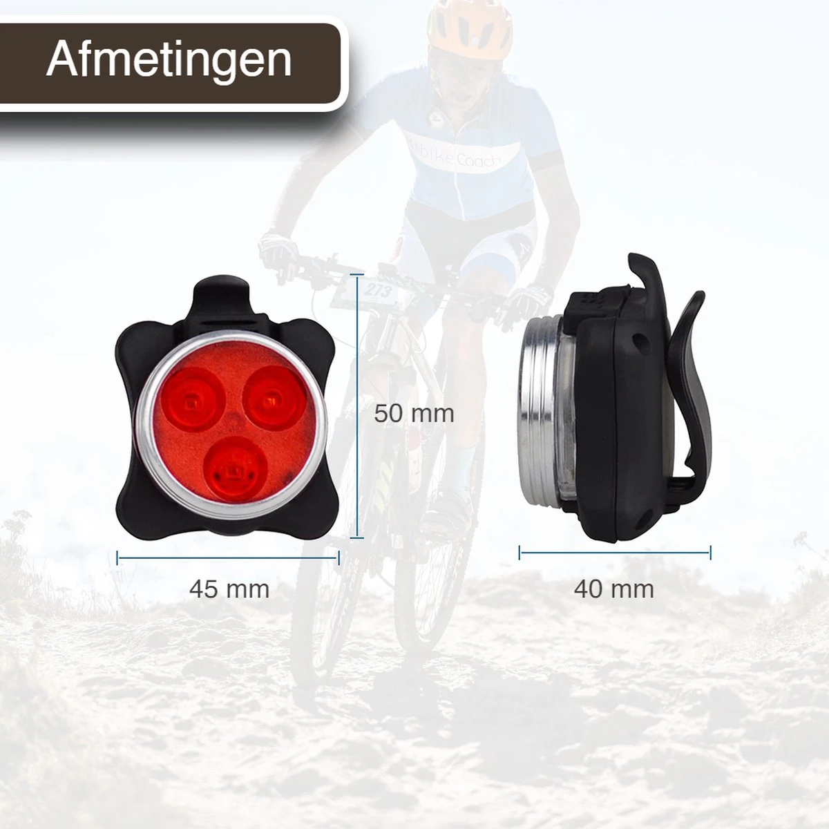 VUBIO LED Fietsverlichting USB Oplaadbaar - Waterdichte Fietslampjes - Afbeelding 6