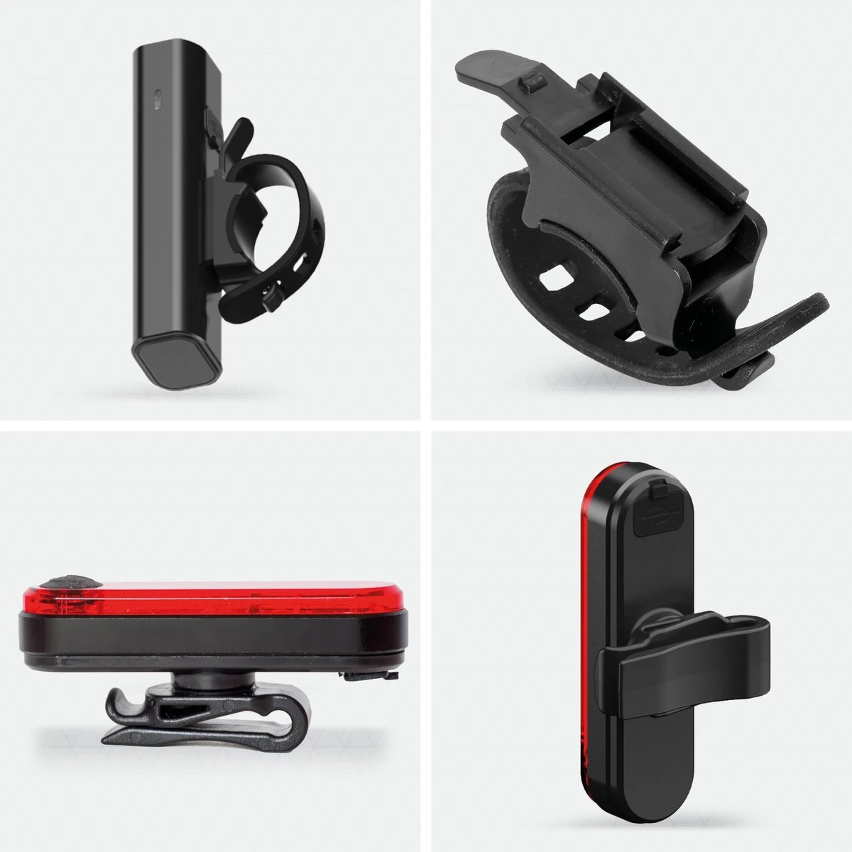 LifeGoods LED Fietsverlichting Set - Voorlicht En Achterlicht - USB Oplaadbaar - Zwart - Afbeelding 7