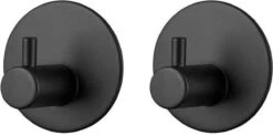 Trendfield Handdoekhaakjes Zelfklevend Rond - 2 Zwarte Handdoek Haakjes - Ronde Handdoekhaak - Zwart