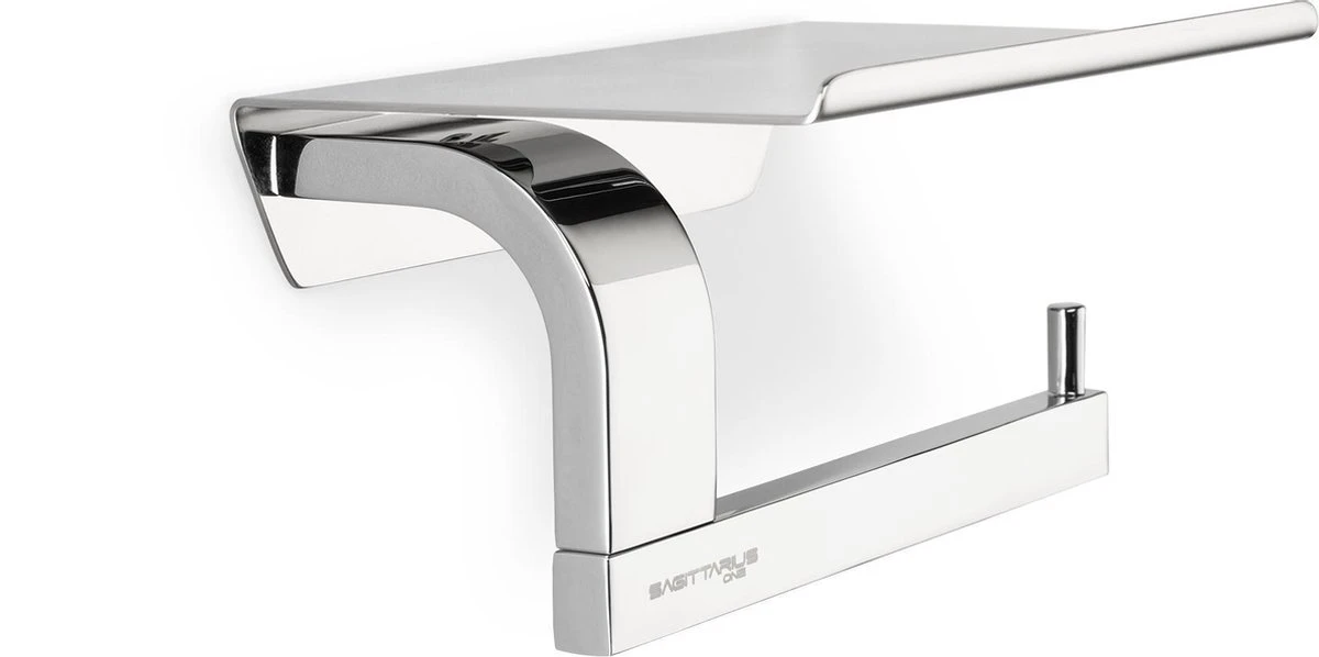 Sagittarius One 160S1 WC Rolhouder | Toiletrolhouder Met Plankje | Gepolijst RVS WC Papier Houder | Toiletpapier Houder - Afbeelding 4