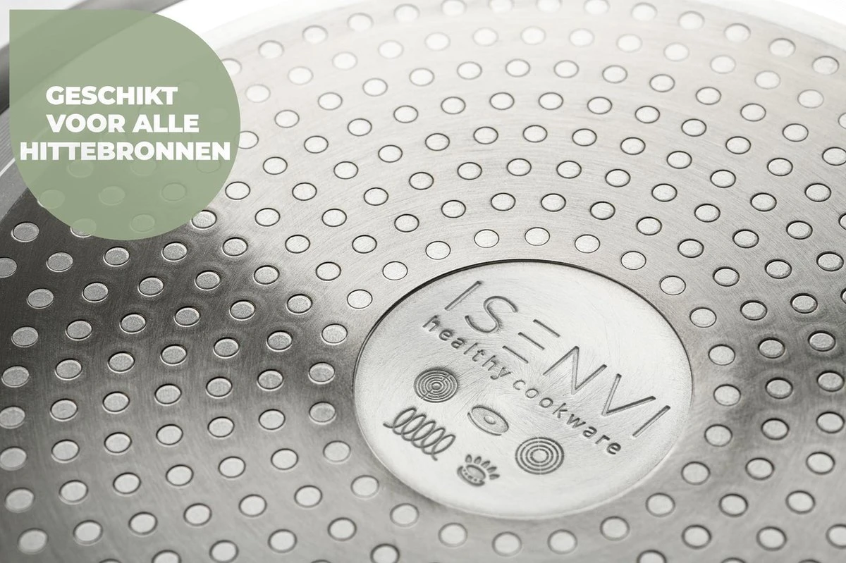 ISENVI Victoria Forged Keramische Wokpan 32CM - RVS Greep - Afbeelding 2