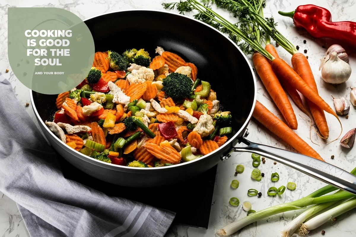 ISENVI Victoria Forged Keramische Wokpan 32CM - RVS Greep - Afbeelding 5