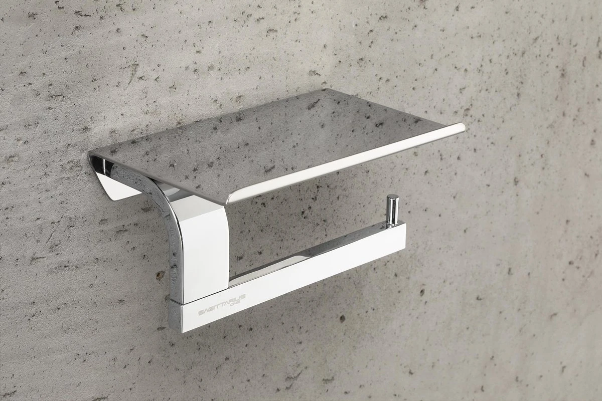 Sagittarius One 160S1 WC Rolhouder | Toiletrolhouder Met Plankje | Gepolijst RVS WC Papier Houder | Toiletpapier Houder - Afbeelding 2