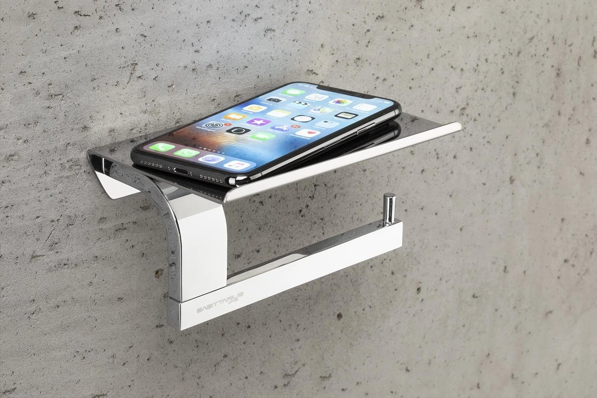 Sagittarius One 160S1 WC Rolhouder | Toiletrolhouder Met Plankje | Gepolijst RVS WC Papier Houder | Toiletpapier Houder - Afbeelding 5