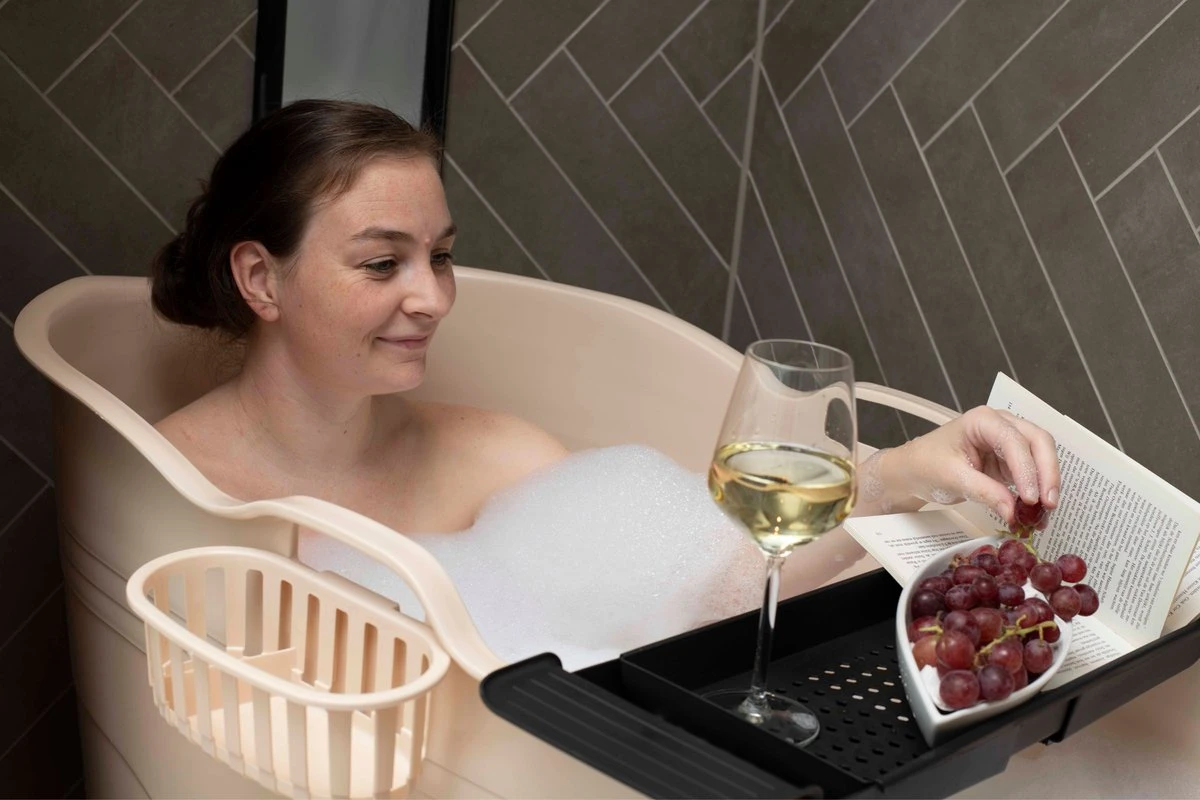 HelloBath® - Bath Bucket - XL - 125 Cm - Brazilian Sand - Zitbad - Ligbad (Verzending In Doos) - Incl. Badplank En Kraantje - Afbeelding 7