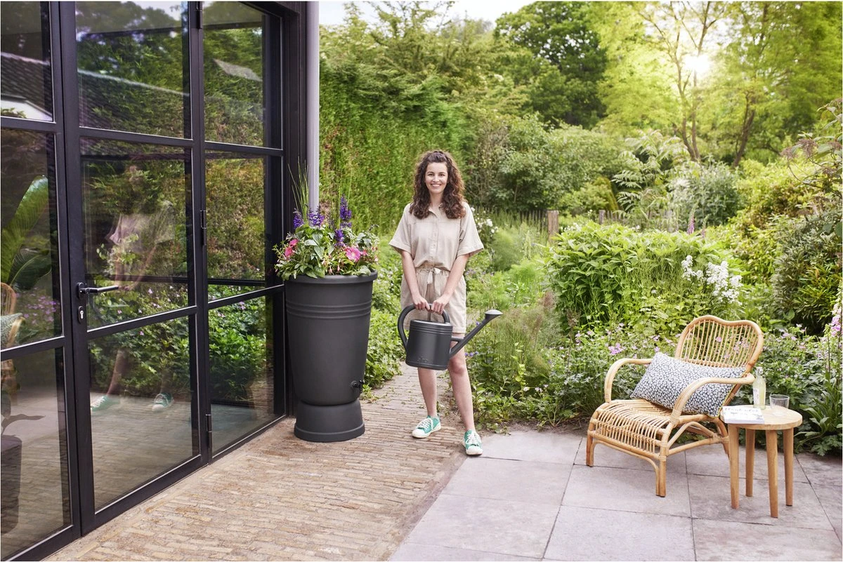 Elho Green Basics Regenton Plus 105 - Regenton Voor Kweken En Oogsten - Ø 58.4 X H 80.4 Cm - Zwart/Living Black - Afbeelding 4