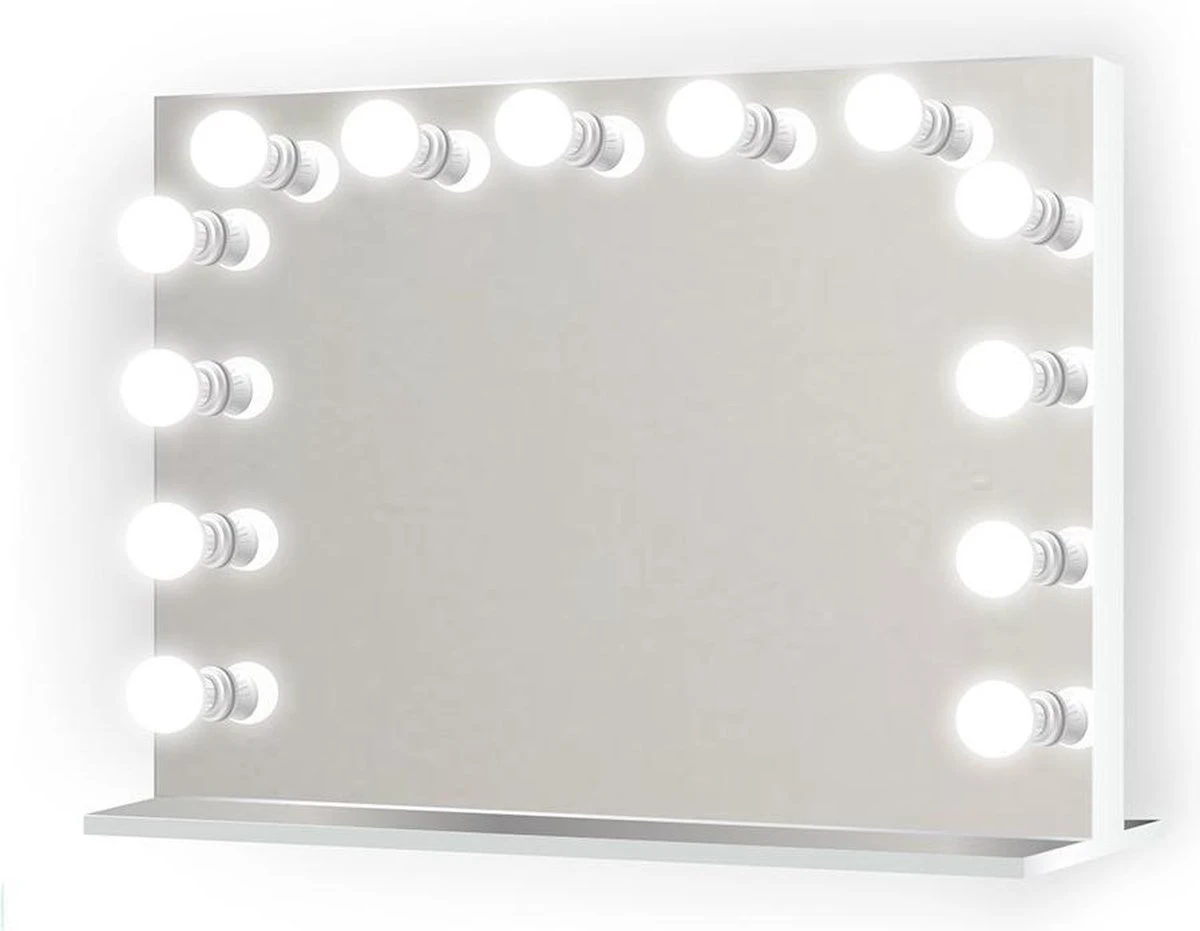 Bright Beauty Vanity Hollywood Make Up Spiegel Met Verlichting - 80 X 65 Cm - Dimbaar - Zonder Rand - Spiegelglas