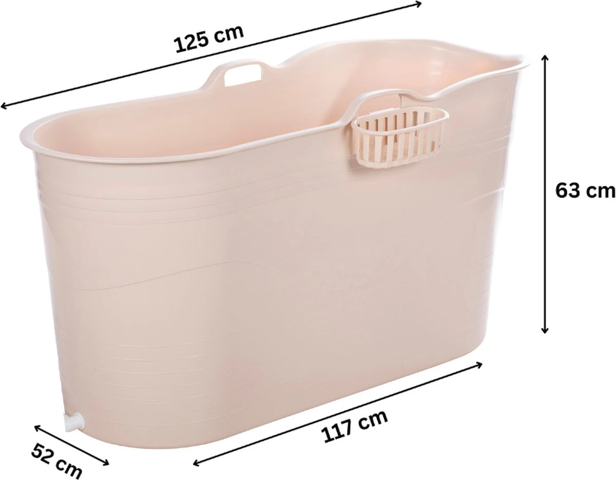 HelloBath® - Bath Bucket - XL - 125 Cm - Brazilian Sand - Zitbad - Ligbad (Verzending In Doos) - Incl. Badplank En Kraantje - Afbeelding 11