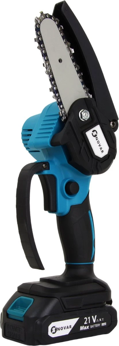 NovarGarden® Mini Kettingzaag NG1 - Met 2x Accu - Takkenzaag - Snoeizaag - Electrisch - Handzaag - Boomzaag - 21V - Afbeelding 4