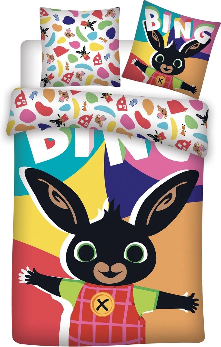 Bing Bunny Happy - Baby Dekbedovertrek - 100 X 135 Cm - Multi