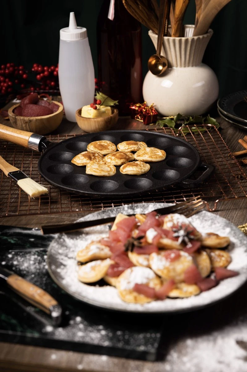 Blackwell Poffertjespan - Met Houten Steel - Gietijzer - ø 24 Cm - Afbeelding 4