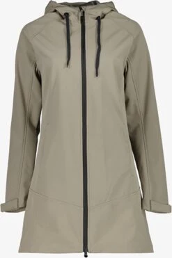 Kjelvik Dames Softshell Parka Kaki - Beige - Maat XL - Winddicht - Ademend Materiaal