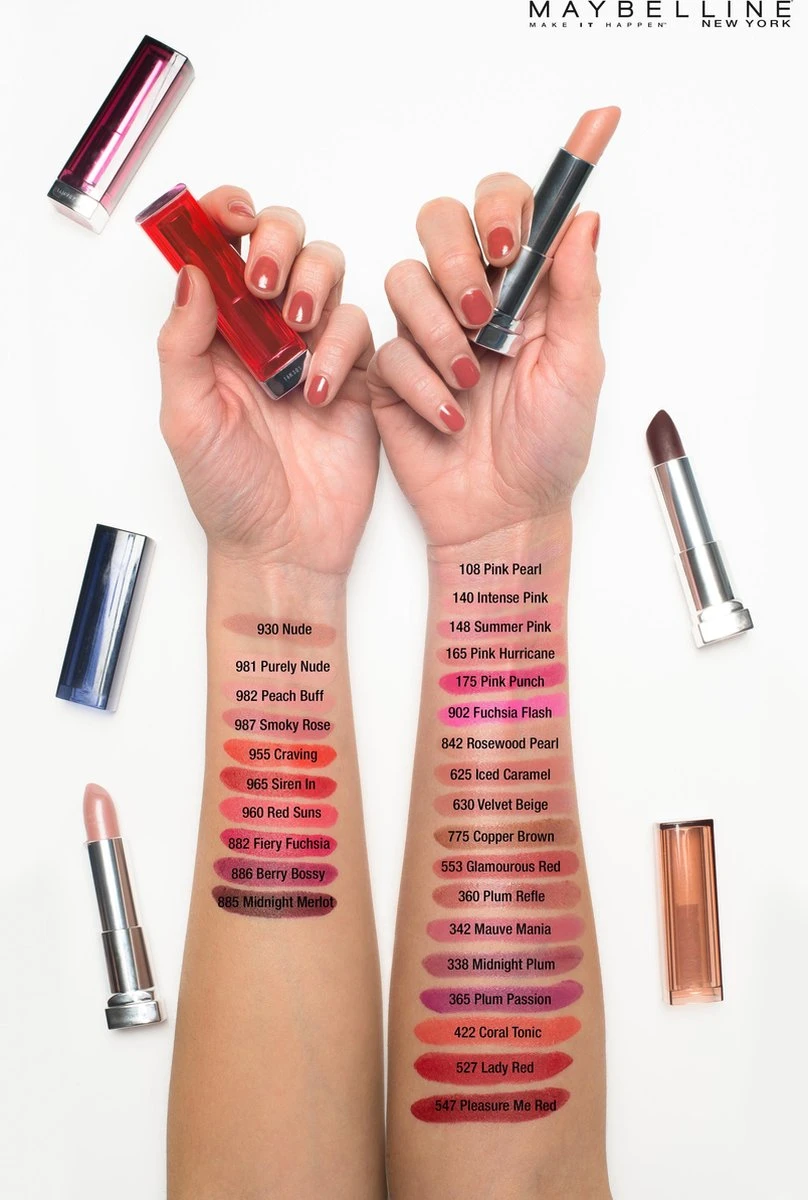 Maybelline Color Sensational - 553 Glamorous Red - Rood - Lippenstift - Afbeelding 5